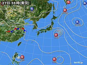 実況天気図(2023年08月27日)