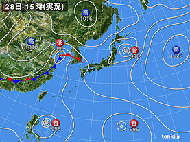 実況天気図(2023年08月28日)