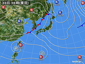 実況天気図(2023年08月30日)