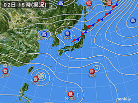 実況天気図(2023年09月02日)