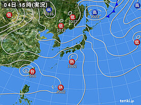 実況天気図(2023年09月04日)