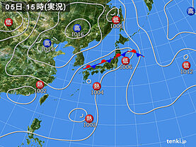 実況天気図(2023年09月05日)