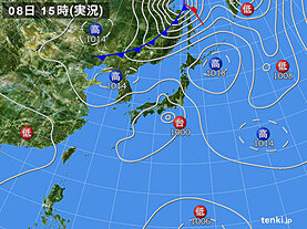 実況天気図(2023年09月08日)