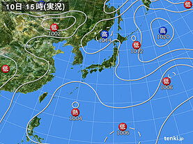 実況天気図(2023年09月10日)