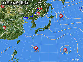 実況天気図(2023年09月11日)