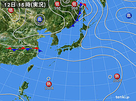 実況天気図(2023年09月12日)