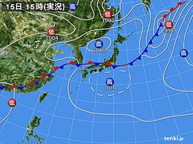 実況天気図(2023年09月15日)