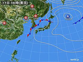 実況天気図(2023年09月17日)