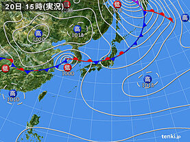 実況天気図(2023年09月20日)