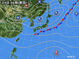 実況天気図(2023年09月24日)