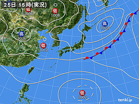 実況天気図(2023年09月25日)