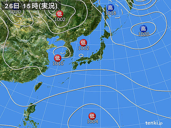 実況天気図(2023年09月26日)