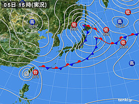 実況天気図(2023年10月05日)