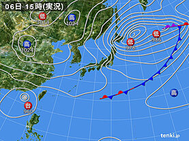 実況天気図(2023年10月06日)