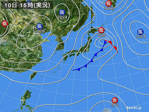 過去の実況天気図(2023年10月10日) - 日本気象協会 tenki.jp
