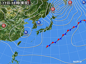 実況天気図(2023年10月17日)