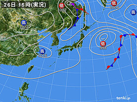 実況天気図(2023年10月26日)