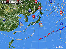 実況天気図(2023年10月28日)