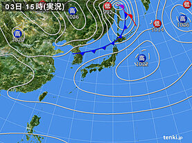 実況天気図(2023年11月03日)