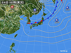 実況天気図(2023年11月04日)