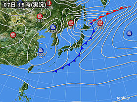 実況天気図(2023年11月07日)