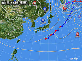 実況天気図(2023年11月08日)