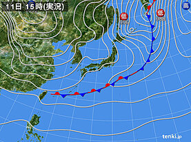 実況天気図(2023年11月11日)