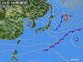 実況天気図(2023年11月20日)