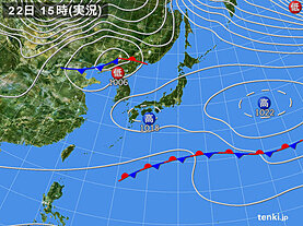 実況天気図(2023年11月22日)
