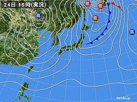 実況天気図(2023年11月24日)