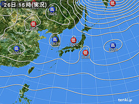実況天気図(2023年11月26日)