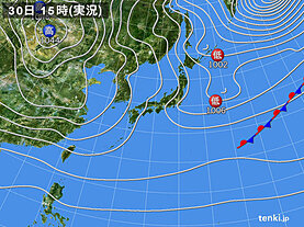 実況天気図(2023年11月30日)