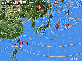 実況天気図(2023年12月04日)