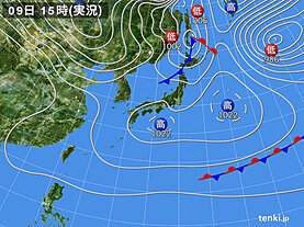 実況天気図(2023年12月09日)