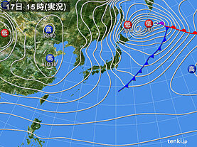 実況天気図(2023年12月17日)