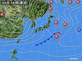 実況天気図(2023年12月20日)