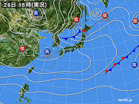 実況天気図(2023年12月26日)