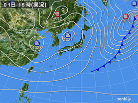 実況天気図(2024年01月01日)