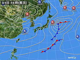 実況天気図(2024年01月04日)