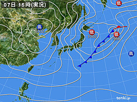 実況天気図(2024年01月07日)