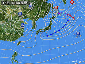 実況天気図(2024年01月15日)