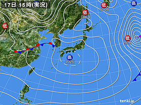 実況天気図(2024年01月17日)