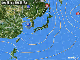 実況天気図(2024年01月29日)