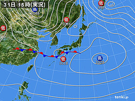 実況天気図(2024年01月31日)