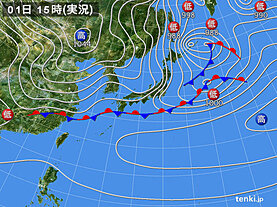 実況天気図(2024年02月01日)