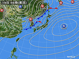 実況天気図(2024年02月19日)