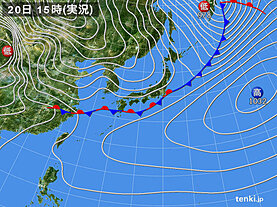 実況天気図(2024年02月20日)