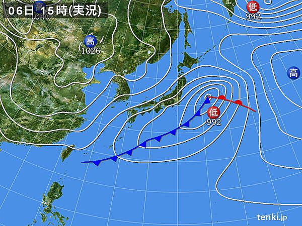 実況天気図(2024年03月06日)