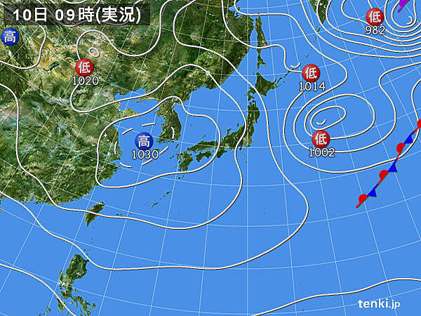10年天気図: 明日の天気がひと目でわかる