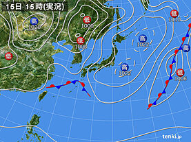 実況天気図(2024年04月15日)